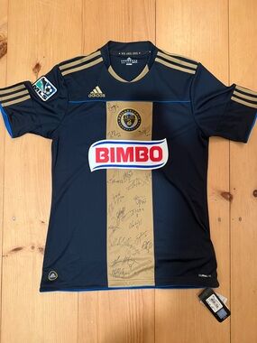 SIGNED adidas Philadelphia Union Jersey - Navy and Gold Center Stripe
